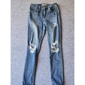 Levi's 721 Jeans Women's Size 28 Blue High Rise Skinny Distressed Medium Wash